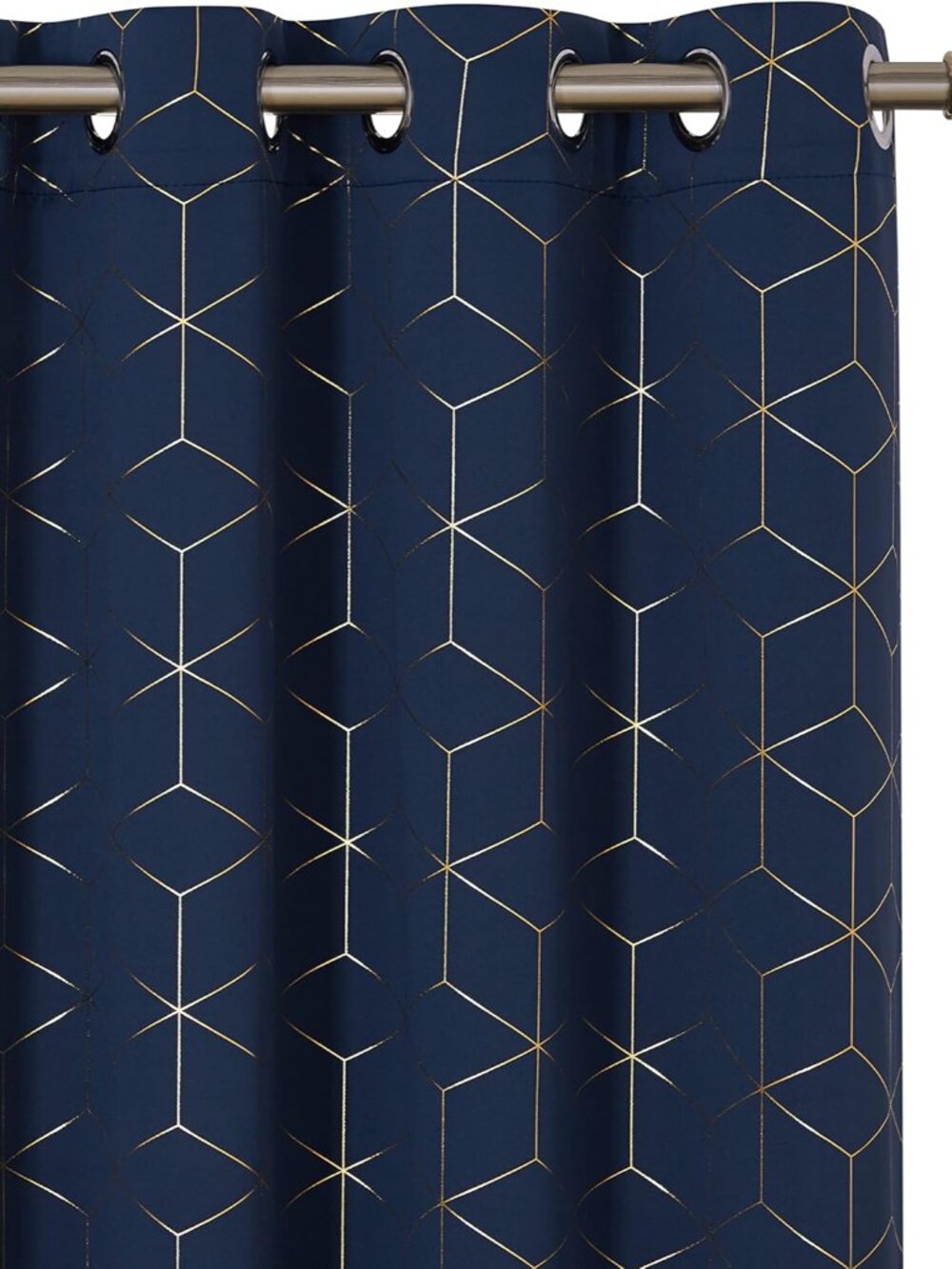 Gold Diamond Foil Blackout Curtains for Bedroom 84 Inches Long